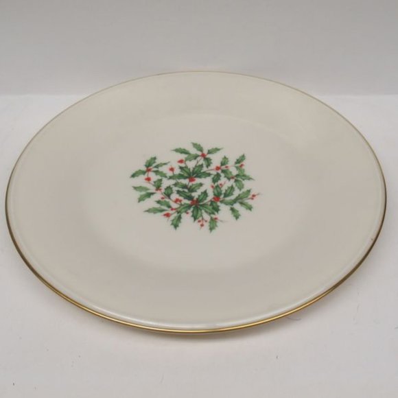 Lenox China HOLIDAY SPECIAL Gold Trim Small Decal 10 1/2 Inch Plate U.S.A. - Picture 1 of 4
